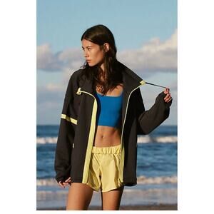 NWOT Free People Navy and Yellow Hoodie